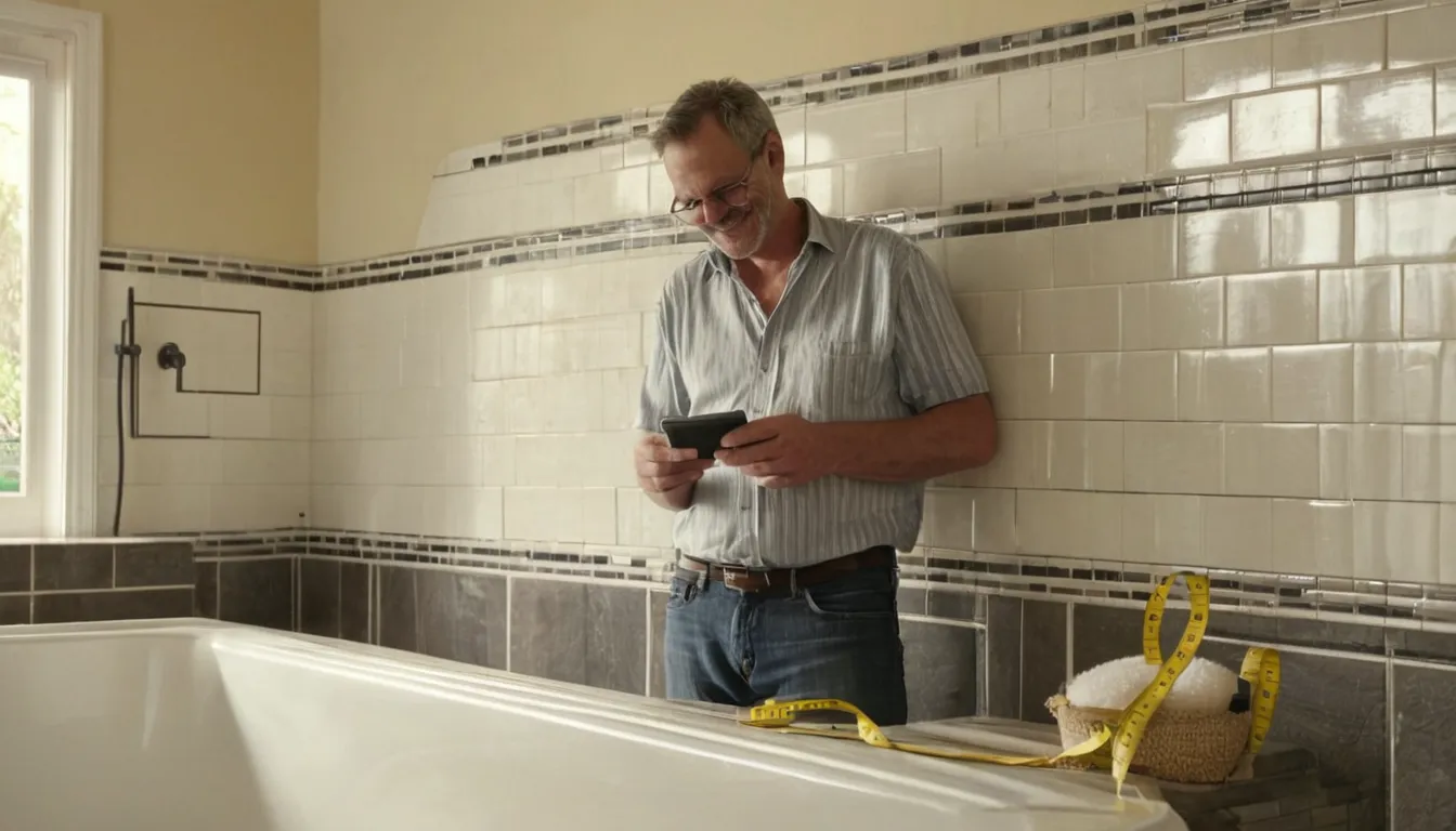 Homeowner photographing a bathroom to prepare for estimates in the Franklin Lakes area
